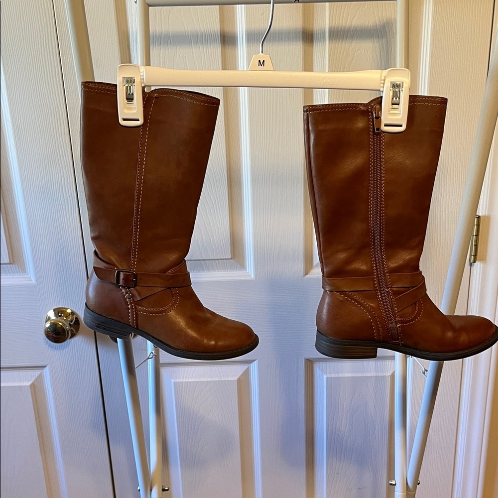 Brown Leather Knee-High Boots